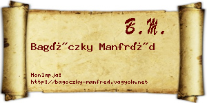 Bagóczky Manfréd névjegykártya
